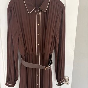 Zara Chocolate Long Sleeve Dress